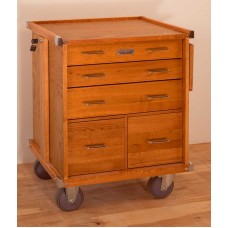 R24 Oak 5-Drawer Roller Cabinet